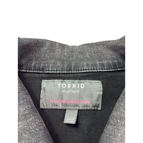 Torrid Womens Denim Jacket Size 1 (US 1X) Black Cotton Blend - Picture 5 of 7